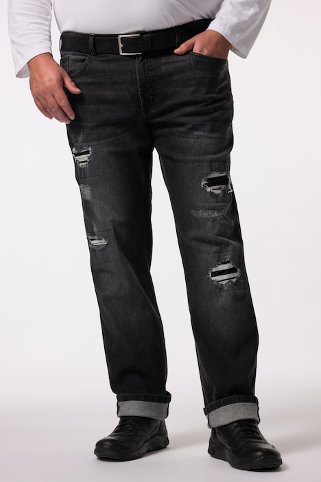 Men+ Jeans, Buikfit, Regular Fit, 5-pocket, destroyed-look, tot maat 72