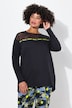 Sudadera, forma en A, aplicación de malla, cinta con palabras