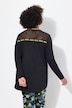 Sudadera, forma en A, aplicación de malla, cinta con palabras