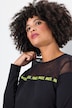 Sudadera, forma en A, aplicación de malla, cinta con palabras