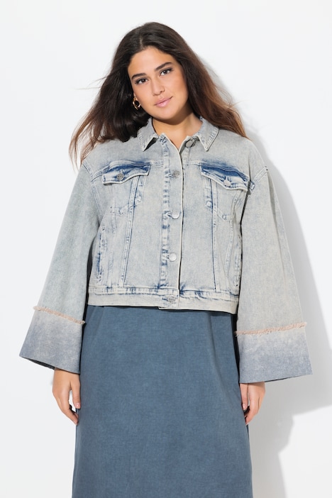 Stretch Fit Wide Sleeve Denim Jacket