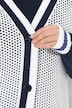 Long-Strickjacke, Streifen, V-Ausschnitt, Langarm