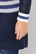 Long-Strickjacke, Streifen, V-Ausschnitt, Langarm