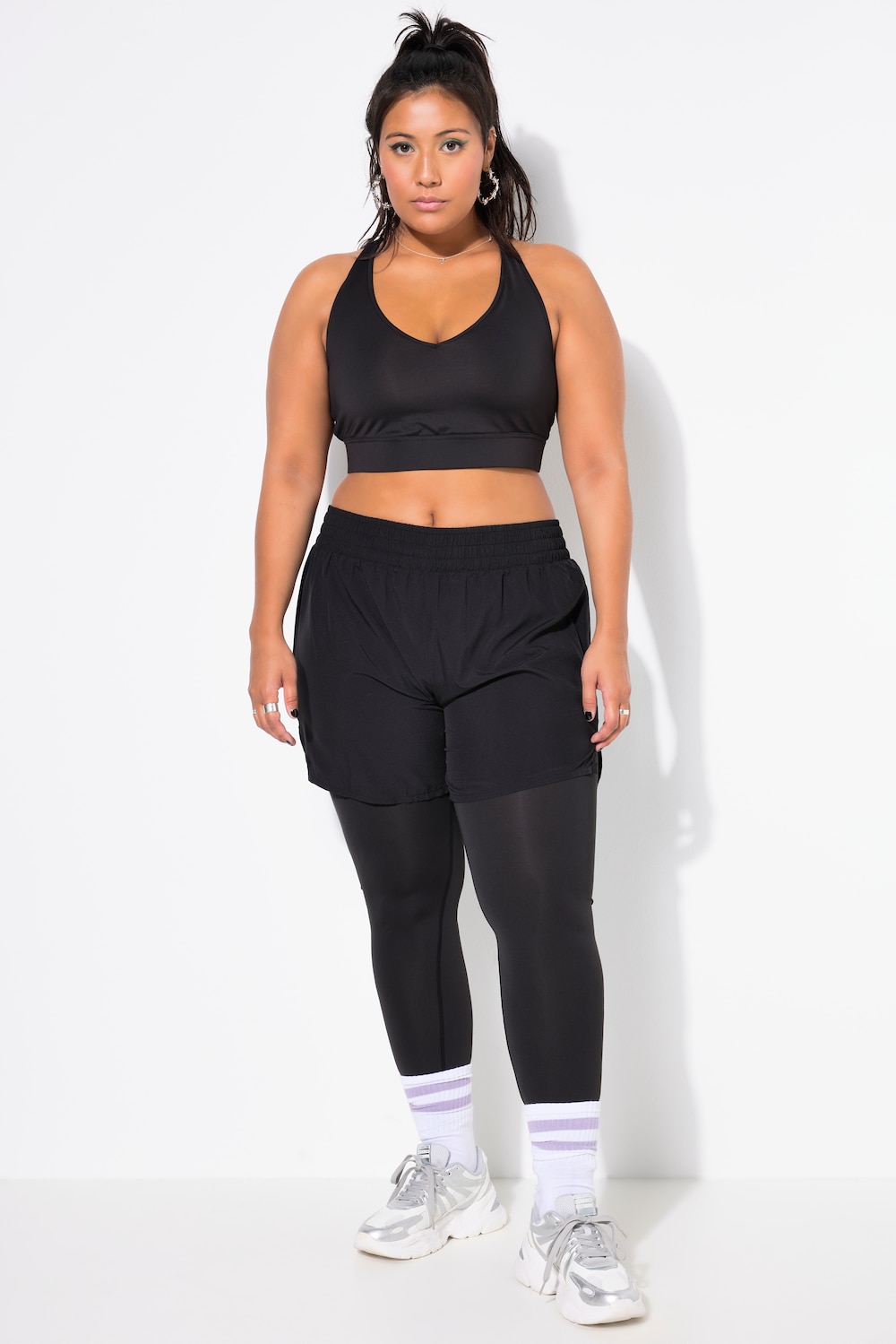 Sport-Tights mit Shorts, Tight Fit, High Waist