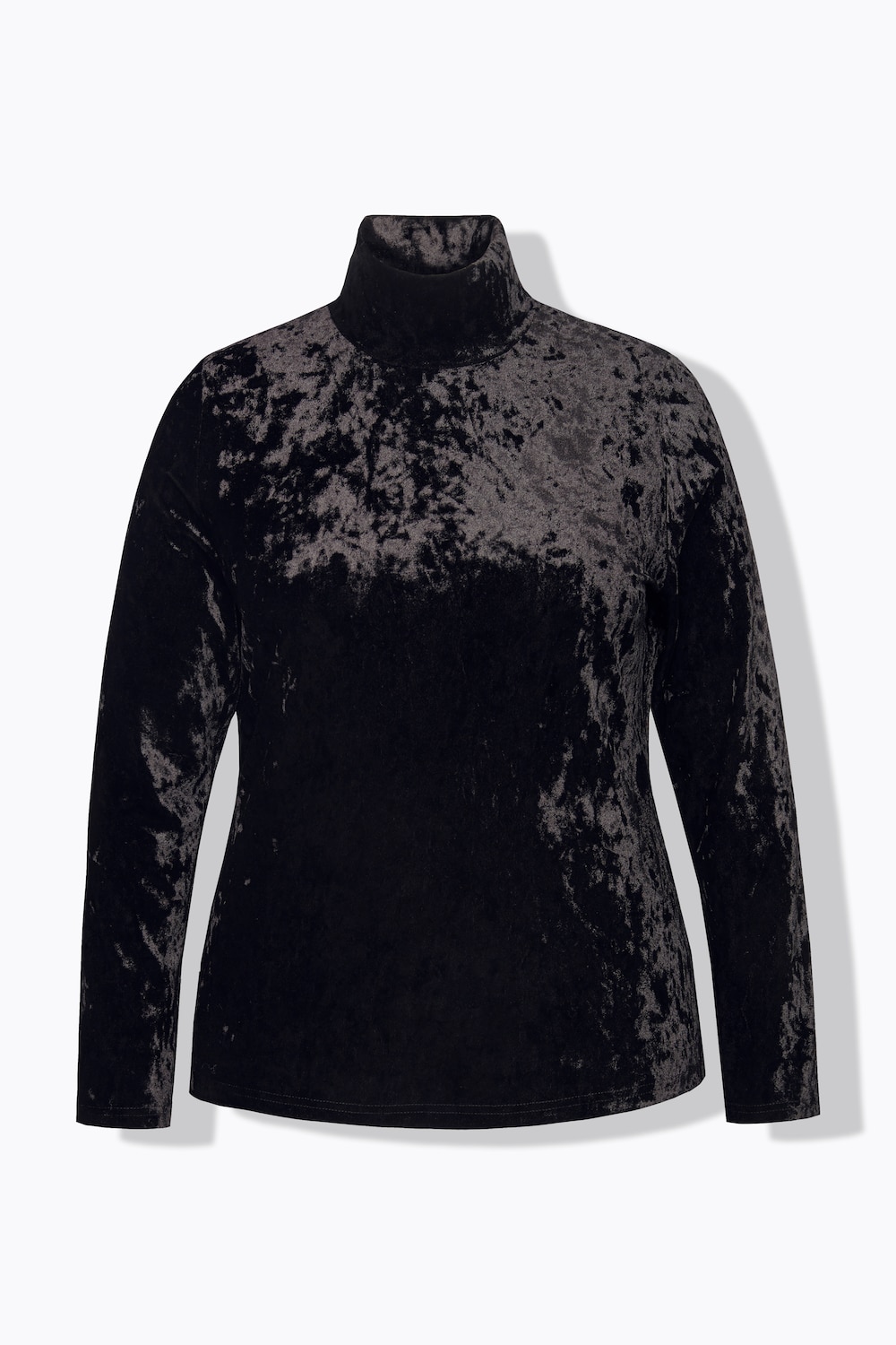 Stora storlekar Sammetstopp med stående krage, Dam, svart, storlek: 50/52, Polyester, Ulla Popken