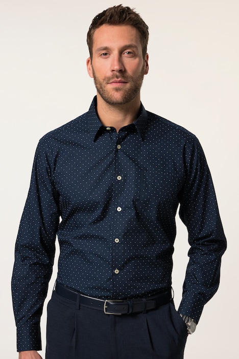 Chemise JP 1880 collection Business, motif minimaliste et matière infroissable, manches longues et col Kent, coupe Comfort Fit - jusqu'au 8 XL