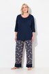 Piżama, wzór w kokardki, okrągły dekolt, rękawy 1/2