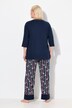 Piżama, wzór w kokardki, okrągły dekolt, rękawy 1/2
