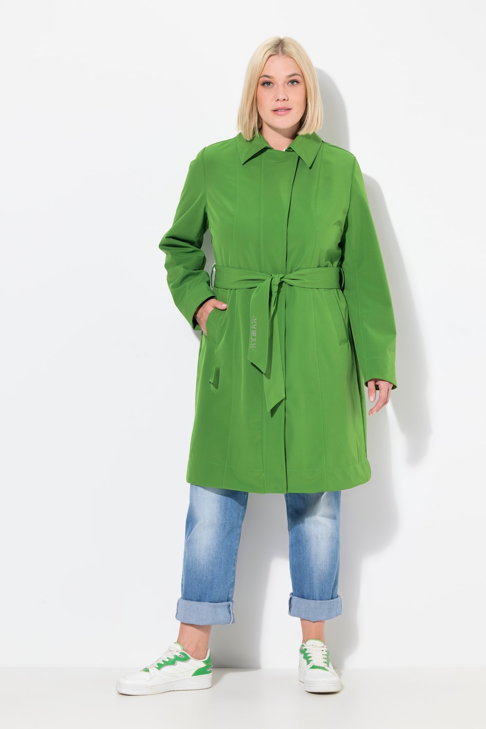 Große Größen HYPRAR Softshell-Trenchcoat, Damen, grün, Größe: 50/52, Polyester, Ulla Popken