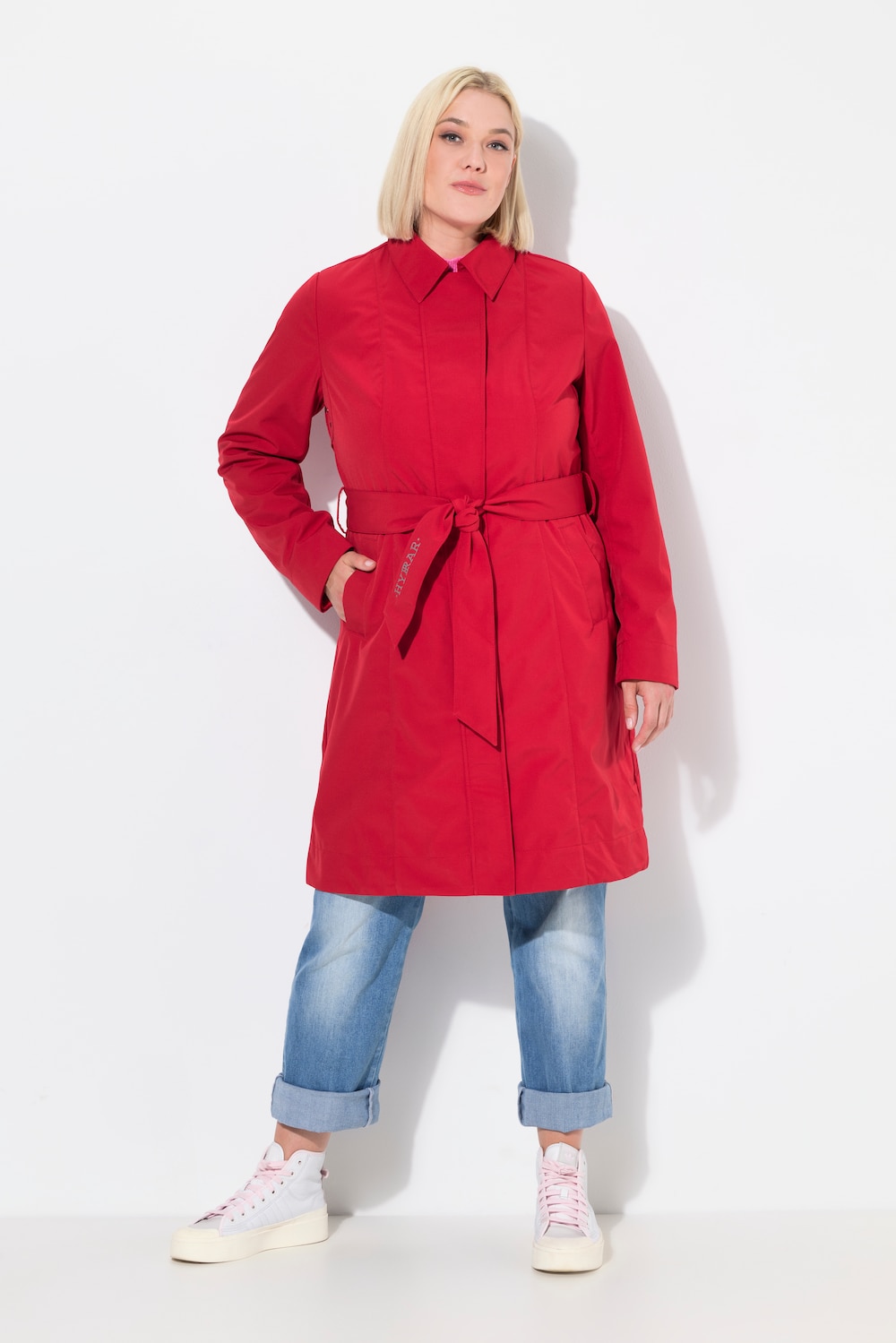 Thumbnail - Große Größen HYPRAR Softshell-Trenchcoat, Damen, rot, Größe: 50/52, Polyester, Ulla Popken