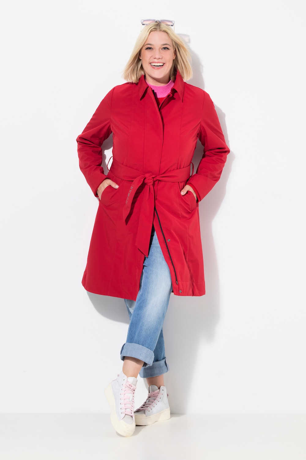 Große Größen HYPRAR Softshell-Trenchcoat, Damen, rot, Größe: 54/56, Polyester, Ulla Popken