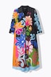 Colorful Flower Print 3/4 Sleeve Dress