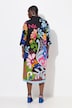 Colorful Flower Print 3/4 Sleeve Dress