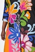 Colorful Flower Print 3/4 Sleeve Dress