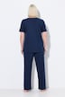Openwork Detail Short Sleeve Two Piece Pajama Set