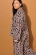 Schlafanzug, Zweiteiler, Leoprint, Boxy Shape, lange Hose