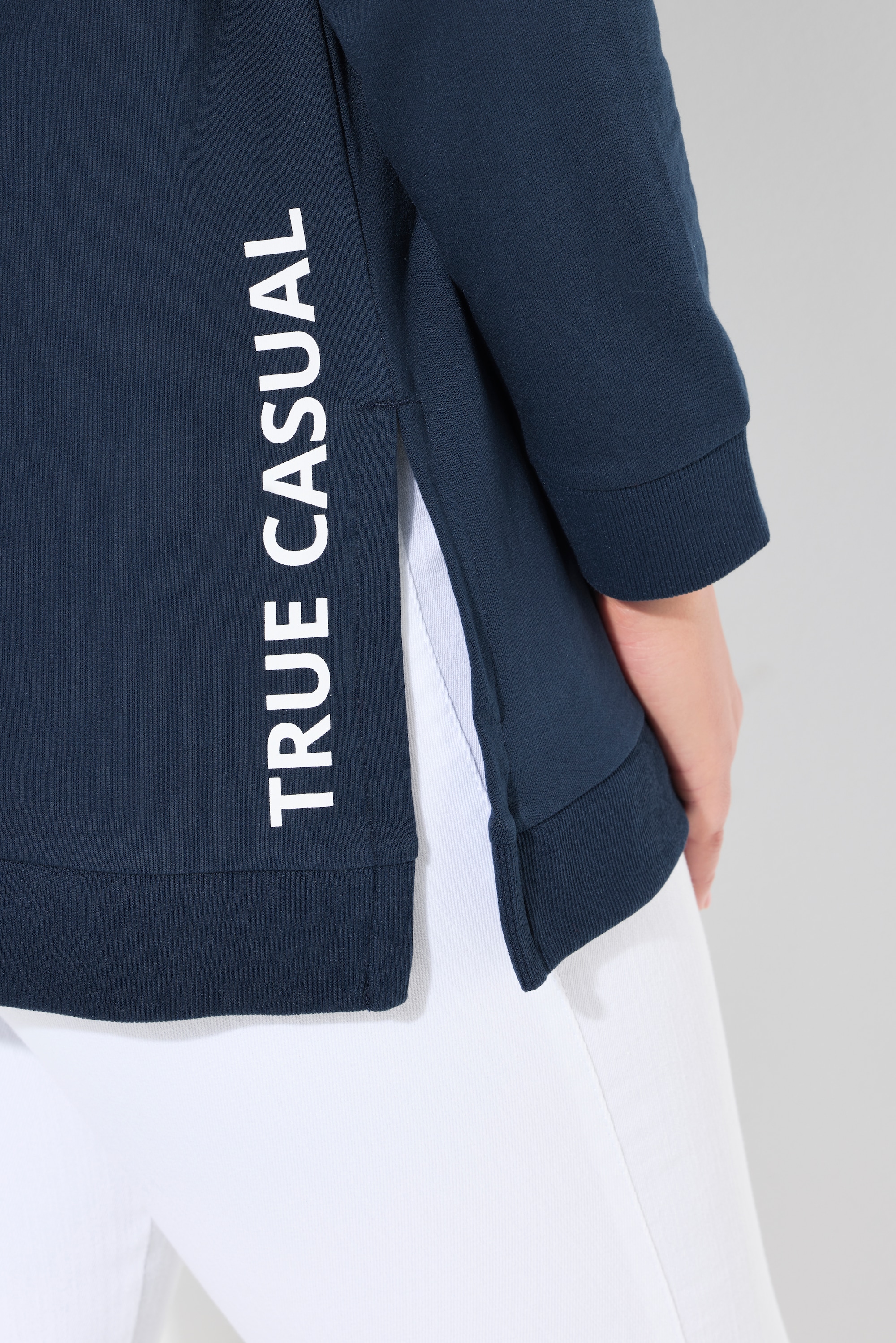 Ulla Popken Damen große Größen Long Hoodie A Linie Kapuze Langarm 835599