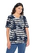Tričko, pruhy, Classic, výstřih do V, krátké rukávy