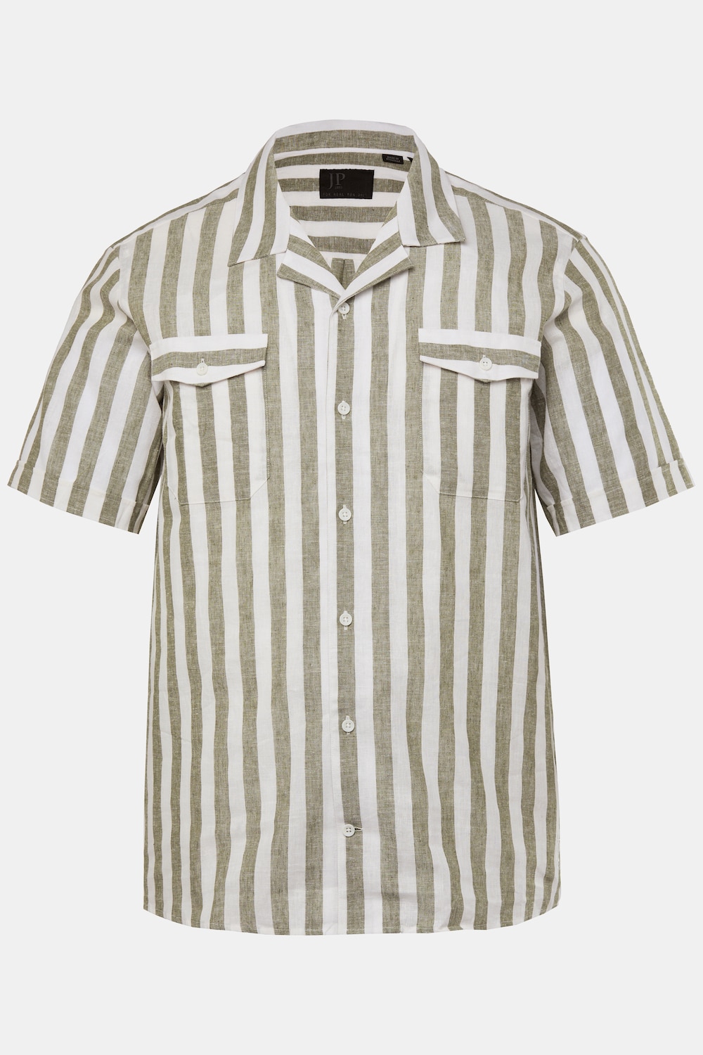 Hemd, Halbarm, Leinenmix, Streifen, Cuba-Kragen, Modern Fit, bis 8 XL