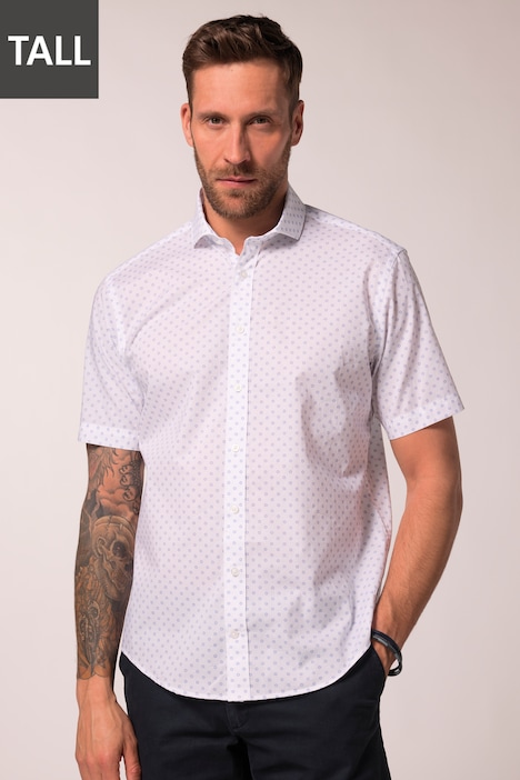 JP1880 Hemd, Halbarm, Minimalprint, Modern Fit, Haikragen, bis 8 XL