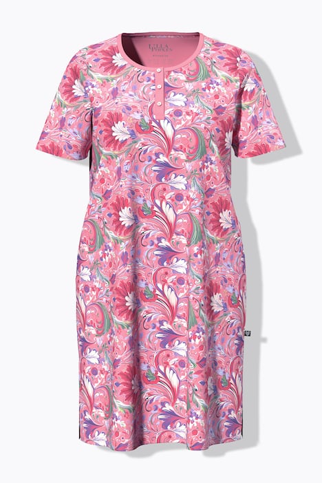 Bigshirts, 2er-Pack, Blüten/uni, Rundhals, Halbarm