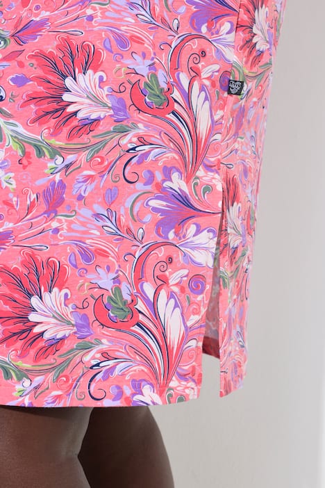 Bigshirts, 2er-Pack, Blüten/uni, Rundhals, Halbarm