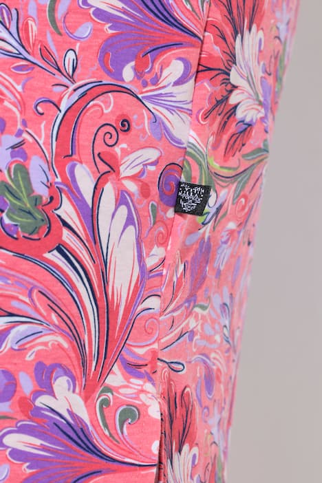 Bigshirts, 2er-Pack, Blüten/uni, Rundhals, Halbarm