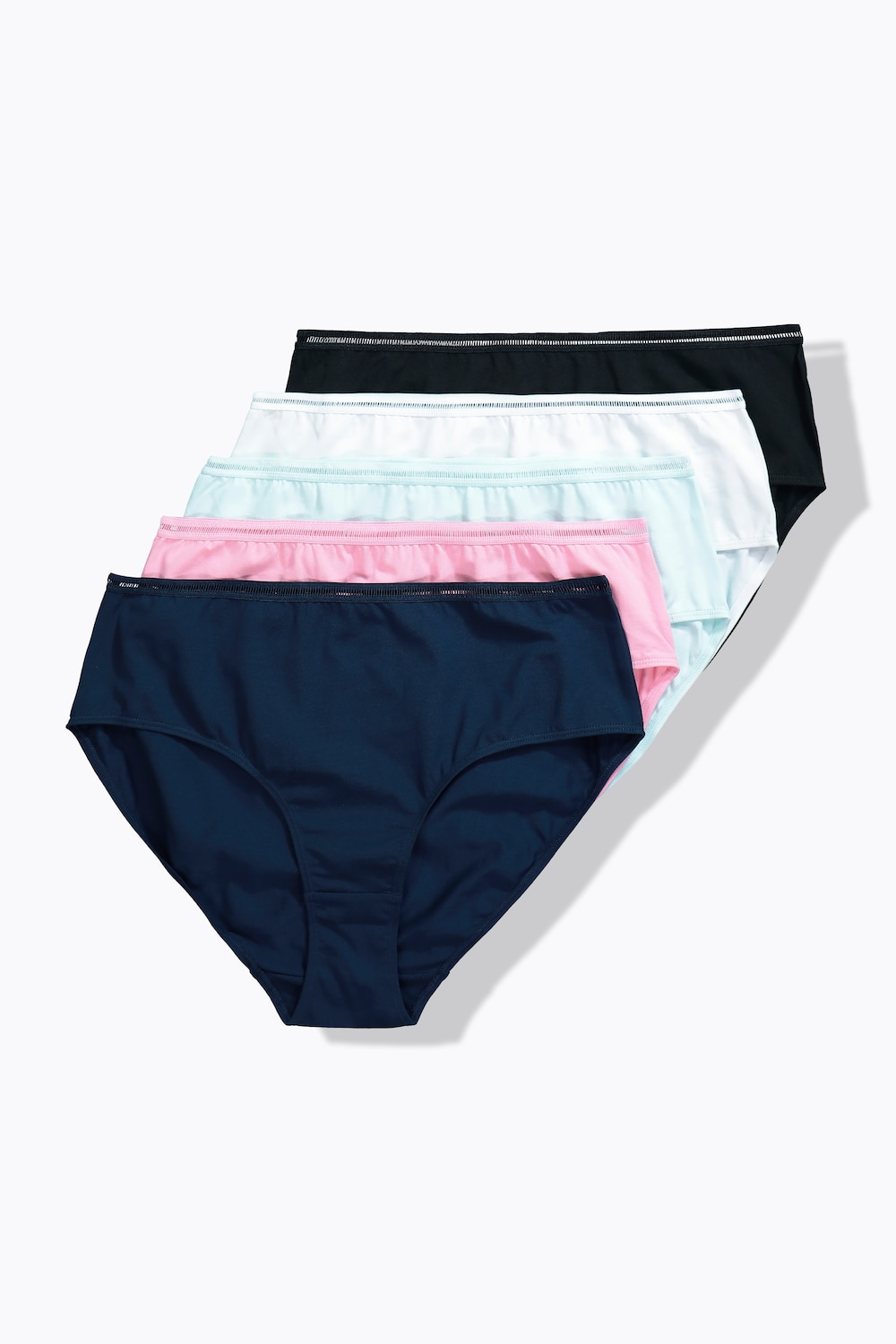 Midislips, set van 5, band van gehaakt kant