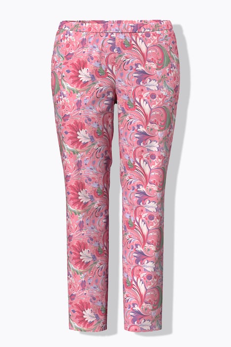 Pyjama 2 pièces à fleurs, col rond et manches courtes