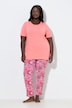Pyjama 2 pièces à fleurs, col rond et manches courtes