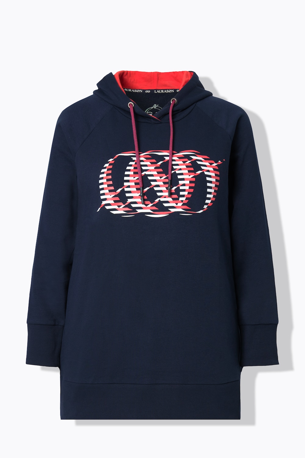 Stora storlekar Lång mjukiströja, Dam, blå, storlek: 44/46, Bomull/Polyester, LAURASON