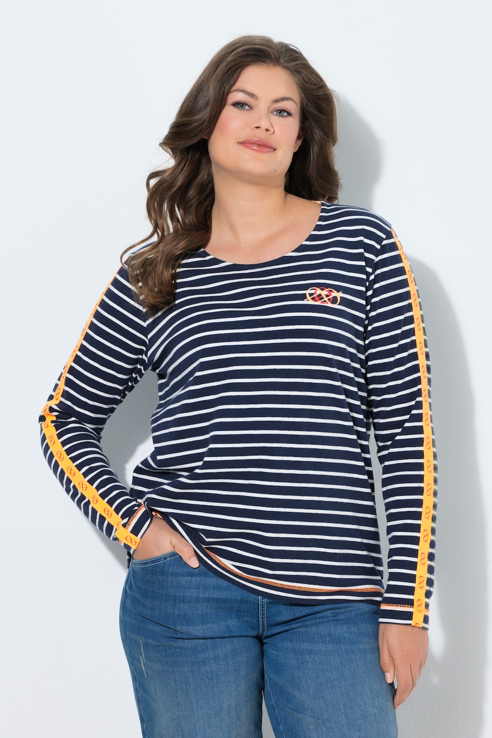 Thumbnail - Große Größen Ringelshirt, Damen, blau, Größe: 56/58, Baumwolle, LAURASON