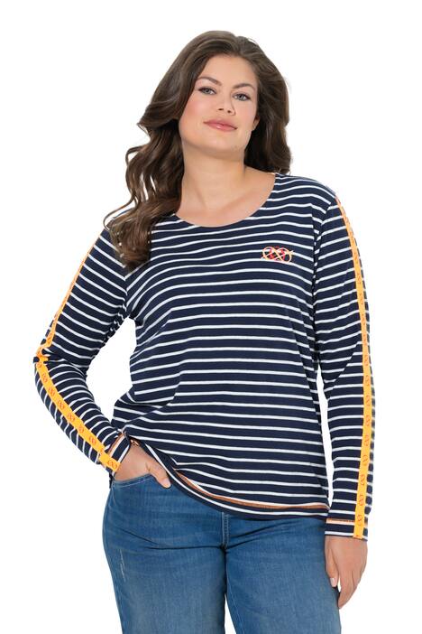 Pruhované tričko, kulatý výstřih, dlouhé rukávy