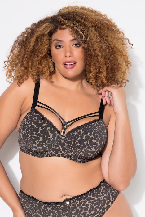 Strappy Leopard Print Underwire Bra