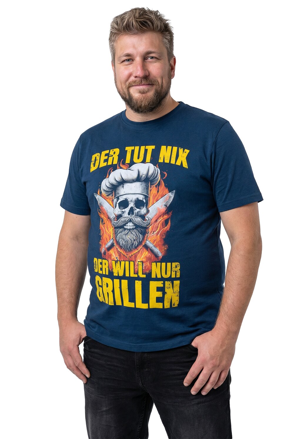 Stora storlekar T-shirt, Her, blå, storlek: 7XL, Bomull, Men Plus