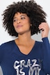T-shirt, A-form, metallisk print, lange ærmer