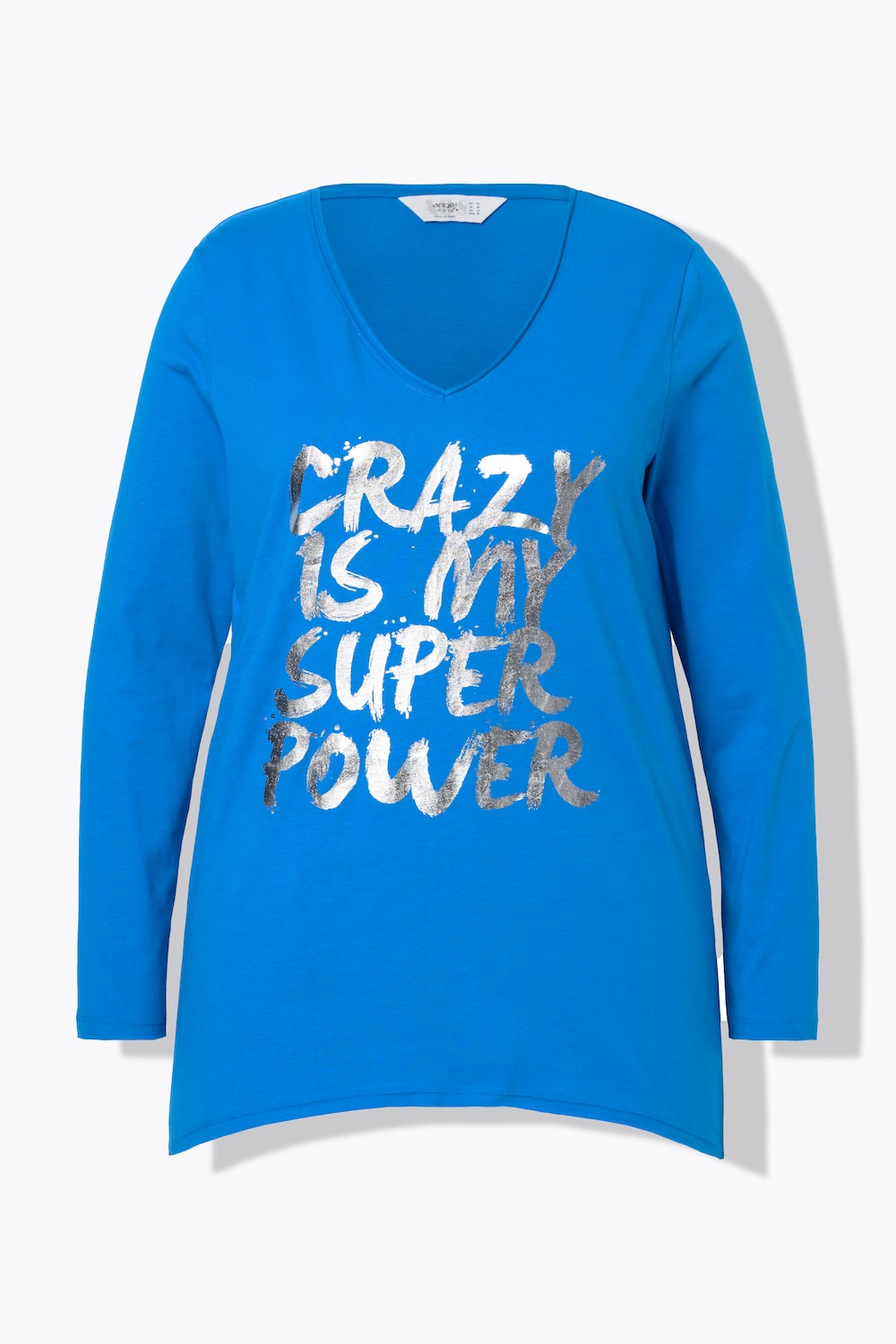 Stora storlekar T-shirt, Dam, blå, storlek: 48, Bomull, Angel of Style