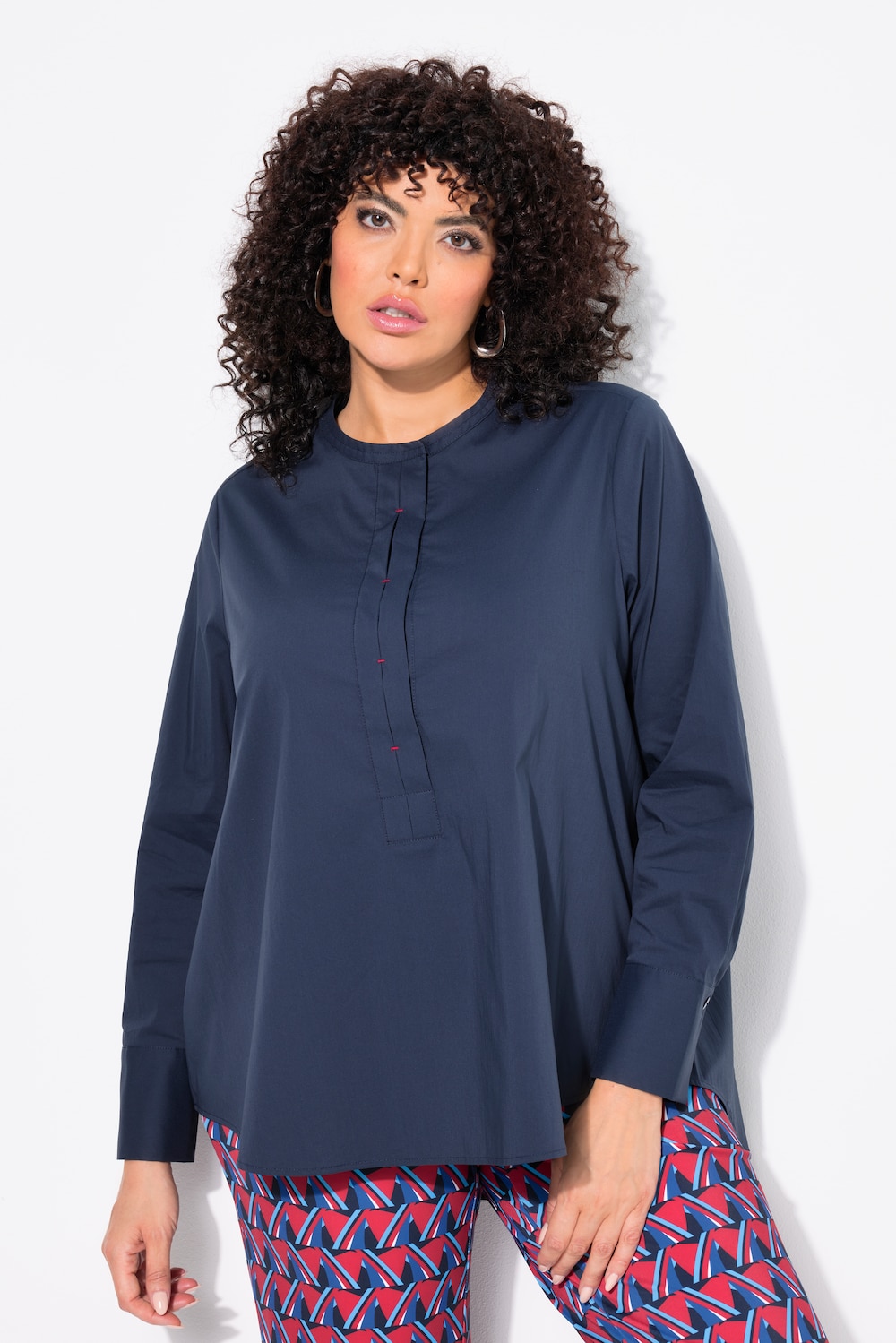 Große Größen Tunika, Damen, blau, Größe: 46/48, Baumwolle/Synthetische Fasern, Ulla Popken