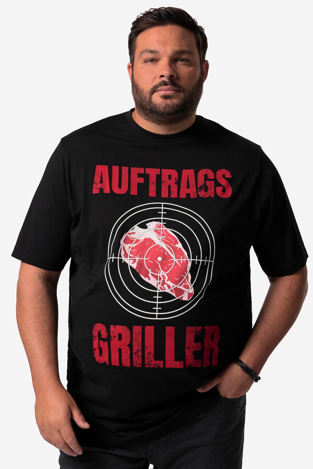 Men+ T-shirt, halve mouwen, grillen, tot 8 XL