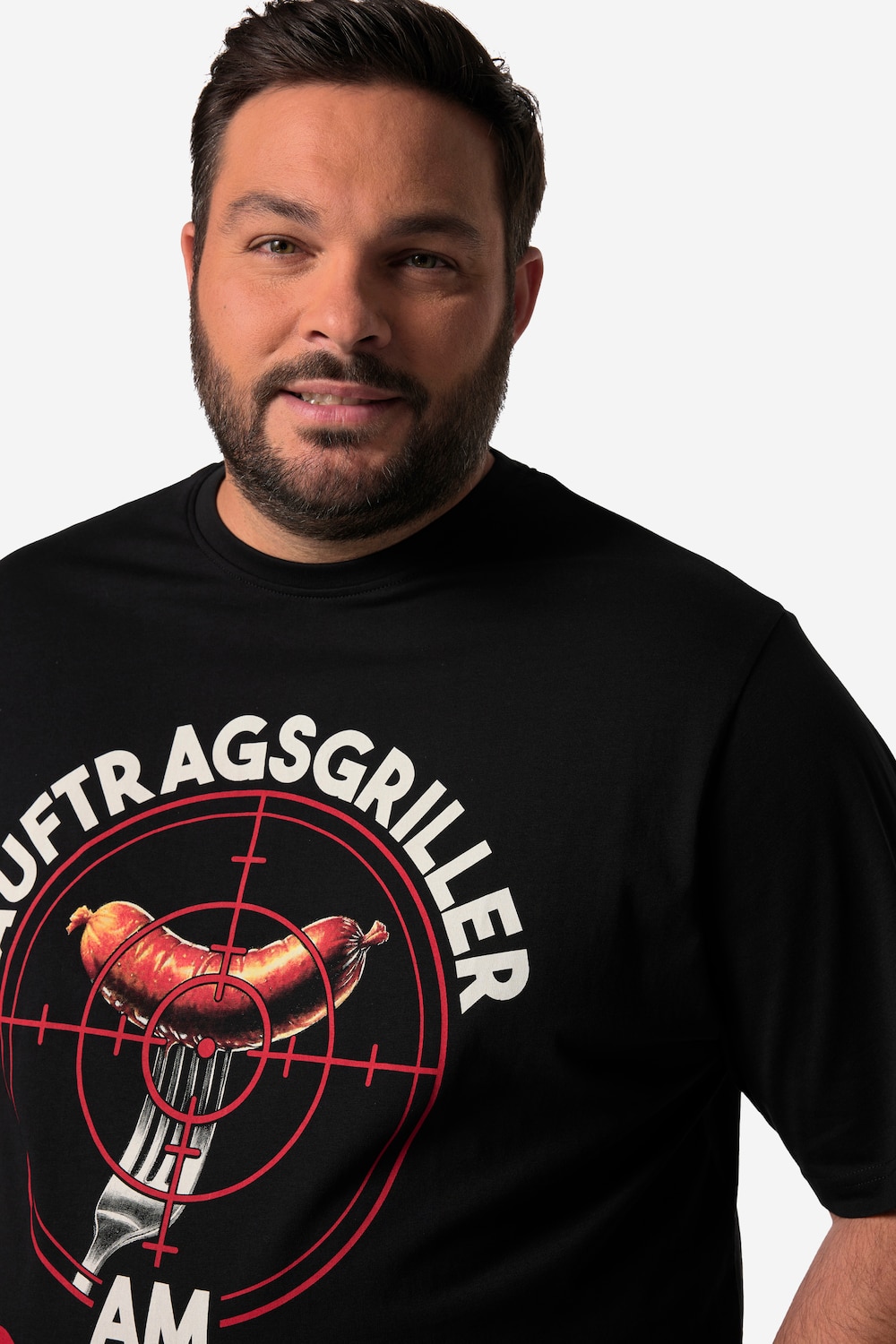 Stora storlekar T-shirt, Her, svart, storlek: 5XL, Bomull, Men Plus