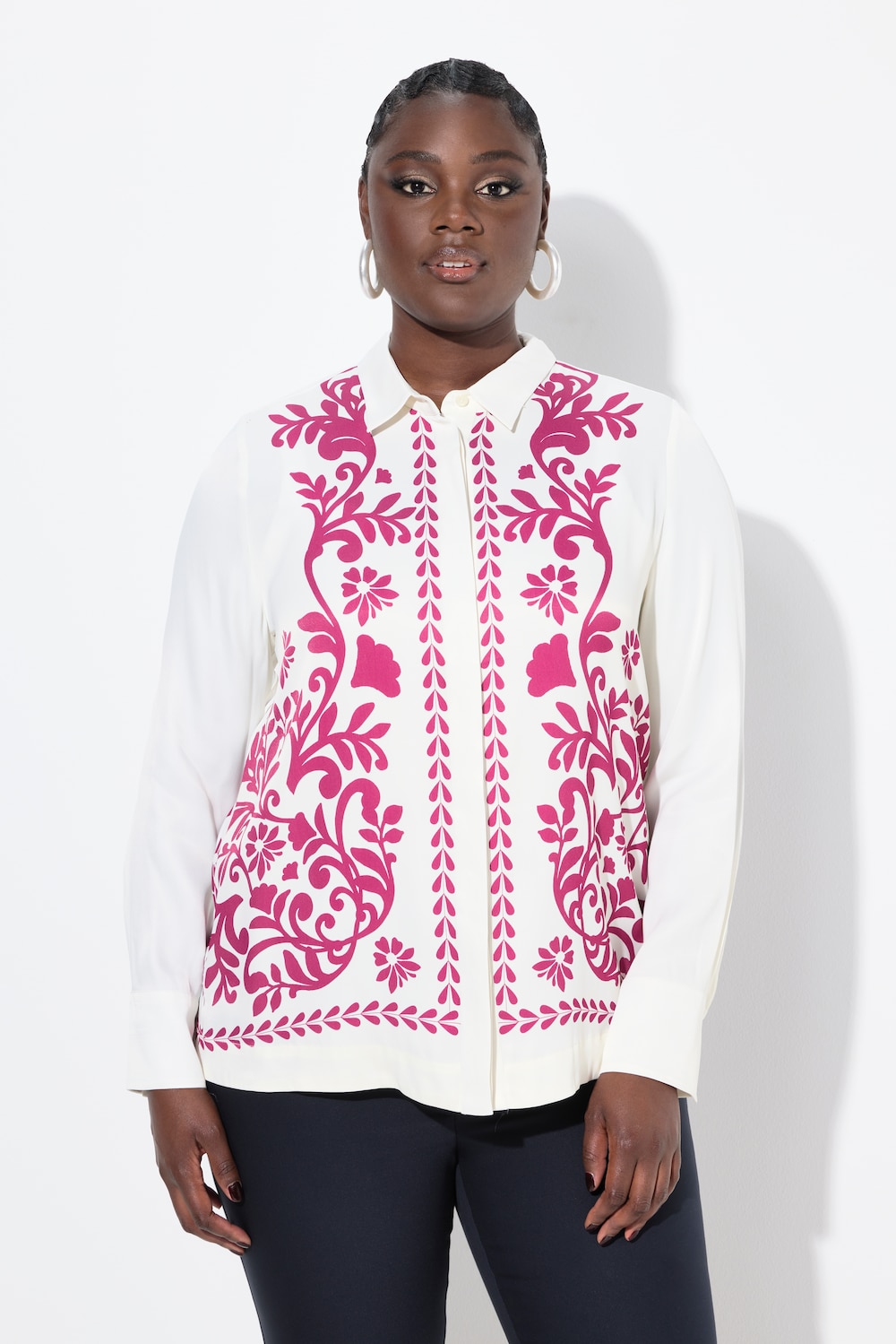 Große Größen Satinbluse, Damen, rosa, Größe: 46/48, Viskose, Ulla Popken