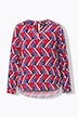 Blouse, grafische print, V-hals, 3/4-mouwen