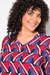 Blouse, grafische print, V-hals, 3/4-mouwen