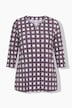 Shirt, grafischer Druck, Tunika-Ausschnitt, 3/4-Arm