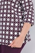 Shirt, grafischer Druck, Tunika-Ausschnitt, 3/4-Arm