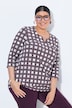 Shirt, grafischer Druck, Tunika-Ausschnitt, 3/4-Arm