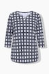 Shirt, grafischer Druck, Tunika-Ausschnitt, 3/4-Arm