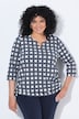 Shirt, grafischer Druck, Tunika-Ausschnitt, 3/4-Arm