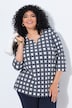 Shirt, grafischer Druck, Tunika-Ausschnitt, 3/4-Arm