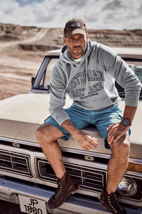 JP 1880 hoodie, badges, vintage look, capuchon, kangoeroezak, tot 8XL